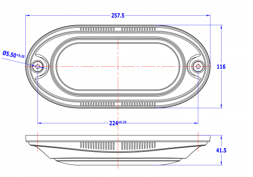 Габаритные размеры СИЕУ.676190.001 Светильник светодиодный "Астра" 7Вт